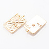 Brass Micro Pave Clear Cubic Zirconia Pendants KK-N232-168G-NF-2