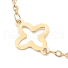 304 Stainless Steel Clover Link Anklets AJEW-AN00410-2