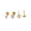 Stainless Steel Clear Cubic Zirconia Threadless Labret Stud WG18B1C-18-1