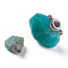 Rhombus Natural Amazonite Perfume Bottle Pendants G-H241-01A-P-2