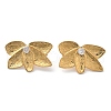 304 Stainless Steel Pave Clear Cubic Zirconia Stud Earrings for Women STAS-Z112-02G-4