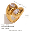 Fashionable 304 Stainless Steel Cubic Zirconia Finger Rings FS-WG3A113-06-2