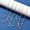 Brass Rolo & Flat Sequin Chains Necklaces for Women NJEW-D302-55-1