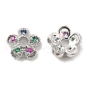 Brass & Cubic Zirconia Bead Caps KK-F860-67P-1