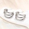 Non-Tarnish 304 Stainless Steel C-shape Stud Earrings EJEW-G298-13A-P-5