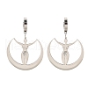 304 Stainless Steel Mythology Moon Goddess Amulet Hoop Earrings for Women EJEW-S239-02P-2