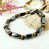 Round Natural Tiger Eye Stretch Bracelets X-BJEW-G072-14-1