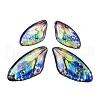 4Pcs Transparent Epoxy Resin Butterfly Wings Pendants RESI-C057-01B-1