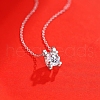 Anti-Tarnish Rhodium Plated 925 Sterling Silver Pave Crystal Moissanite Rhinestone Oval Multi-Strand Links STER-U003-07P-4