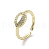 Brass Pave Cubic Zirconia Cuff Rings RJEW-M170-22G-1