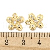 Brass Micro Pave Clear Cubic Zirconia Charms KK-Z044-19G-3