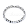 Rack Plating Brass Micro Pave Cubic Zirconia Chain Bracelets BJEW-P341-06A-P-1