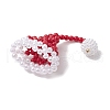 Seed Beads Beaded Charms PALLOY-JF02904-3