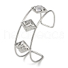 Non-Tarnish 304 Stainless Steel Wide Textured Open Cuff Bangles BJEW-Q348-05P-13-1