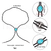 Oval Synthetic Turquoise Laria Necklace for Men Women NJEW-GF0001-01-2