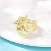Ocean Theme Brass Cuff Rings RJEW-C135-01G-06-3