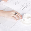 Roman Numerals 304 Stainless Steel & Crystal Rhinestone & Natural Shell Finger Rings FS-WGD9A22-13-1