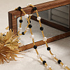 Natural Freshwater Pearl & Round Natural Black Obsidian Beaded Necklaces for Women UY6642-2