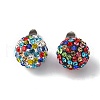 Polymer Clay Rhinestone Pendants RB-S055-12B-M-2