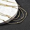 304 Stainless Steel Ball Snake Chain 3 Layer Necklaces for Women NJEW-V012-04G-3