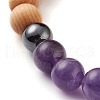 Natural Wood Beads Stretch Bracelets BJEW-JB06516-4