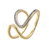 Brass Micro Pave Clear Cubic Zirconia Cuff Rings for Women RJEW-G347-17GP-4