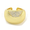 Brass Micro Pave Clear Cubic Zirconia Cuff Rings RJEW-L113-005G-2