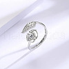 Fashionable Brass Cubic Zirconia Cuff Rings FS-WGAF8F3-05-1