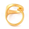 Ion Plating(IP) 304 Stainless Steel Rhinestone Oval Cuff Finger Rings for Women RJEW-S414-38B-G-3