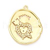 Brass Micro Pave Clear Cubic Zirconia Pendants ZIRC-P085-23G-2