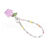 Glass Flower Cup Charms HJEW-JM02850-6
