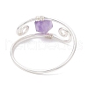 7Pcs Copper Wire Wrapped Gemstone Star Cut Round Bead Finger Rings for Women RJEW-JR00891-02-5