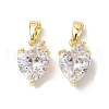 Valentine's Day Brass Micro Pave Clear Cubic Zirconia Charms KK-K360-24G-1