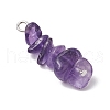 8Pcs 8 Styles Mixed Gemstone & Handmade Lampwork Chip Beaded Pendants PALLOY-JF03054-4
