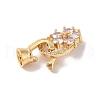 Brass Micro Pave Cubic Zirconia Fold Over Clasps KK-B098-08G-03-2