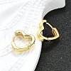Heart Brass Hoop Earrings EJEW-H157-05G-3
