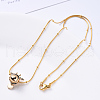 Vacuum Plating 304 Stainless Steel Round Snake Chain Necklace NJEW-S420-009C-G-5