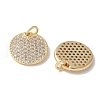 Brass Micro Pave Clear Cubic Zirconia Pendants KK-Q031-17G-2