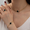 Alloy Enamel with Crystal Rhinestone Curb Chain Necklaces & Bracelets & Rings Sets FS-WG6B7CA-01-2