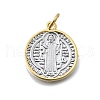 Brass Saint Benedict Medal Pendants KK-V010-01GP-01-1