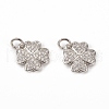 Brass Micro Pave Cubic Zirconia Charms KK-E068-VB112-2
