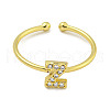 Rack Plating Brass Open Cuff Rings for Women RJEW-F162-02G-Z-2