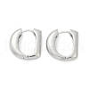 Brass D-Shaped Hoop Earrings EJEW-Q016-17P-3