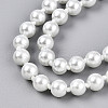 8.2MM Baking Painted Pearlized Glass Pearl Round Beaded Long Necklaces HY-T002-03A-3