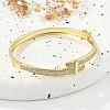 Brass Micro Pave Clear Cubic Zirconia Hinged Bangles for Women BJEW-K274-05G-2