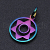 Chakra Theme Ion Plating(IP) 201 Stainless Steel Charms STAS-T054-JN403Q-7-2