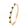 Ion Plating(IP) Cubic Zirconia Rhombus Hinged Bangle BJEW-C022-02A-G-1