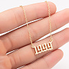 1999 Birth Year Number 201 Stainless Steel Pendant Cable Chain Necklaces FS-WGB5F08-26-1