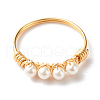 Round Shell Pearl Beads Finger Rings X1-RJEW-TA00001-8