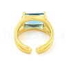 304 Stainless Steel Cubic Zirconia Open Cuff Ring RJEW-S406-05G-05-3